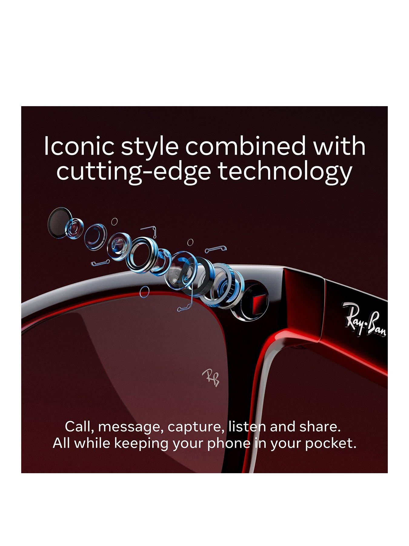 Image 2 of 8 of Ray-Ban Meta Wayfarer (Large)&nbsp;Smart Glasses -&nbsp;Shiny Black, Plano G15&nbsp;Green