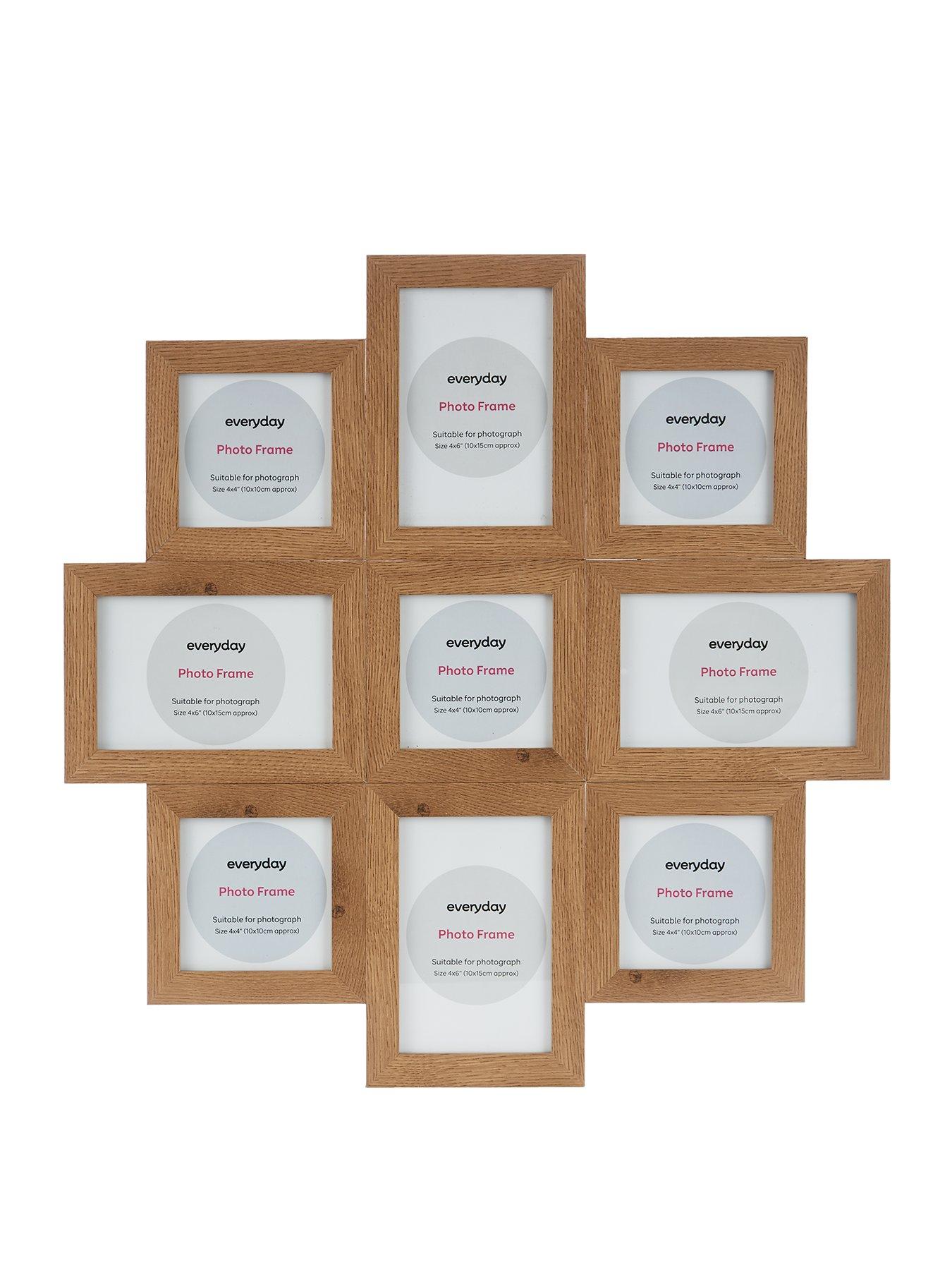 Product photograph of Very Home 9 Photo Cluster Gallery Frame - Natural 49x49cm from very.co.uk