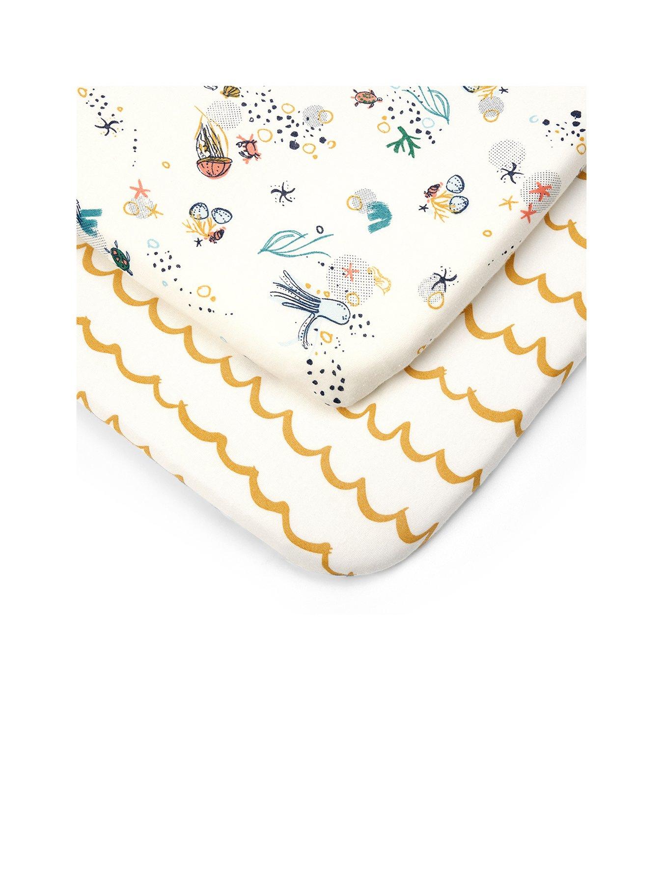 Image 2 of 7 of Tutti Bambini Bedside Crib Fitted Sheets 2pk - Our Planet - Multi