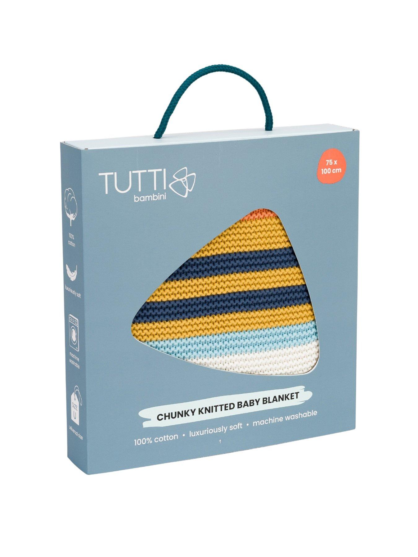 Image 3 of 5 of Tutti Bambini Chunky Striped Knitted Baby Blanket - Our Planet - Multi
