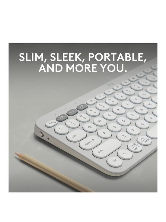 stillFront image of logitech-pebble-keys-2-k380s-multi-device-bluetooth-wireless-keyboard-slim-and-portable-off-white