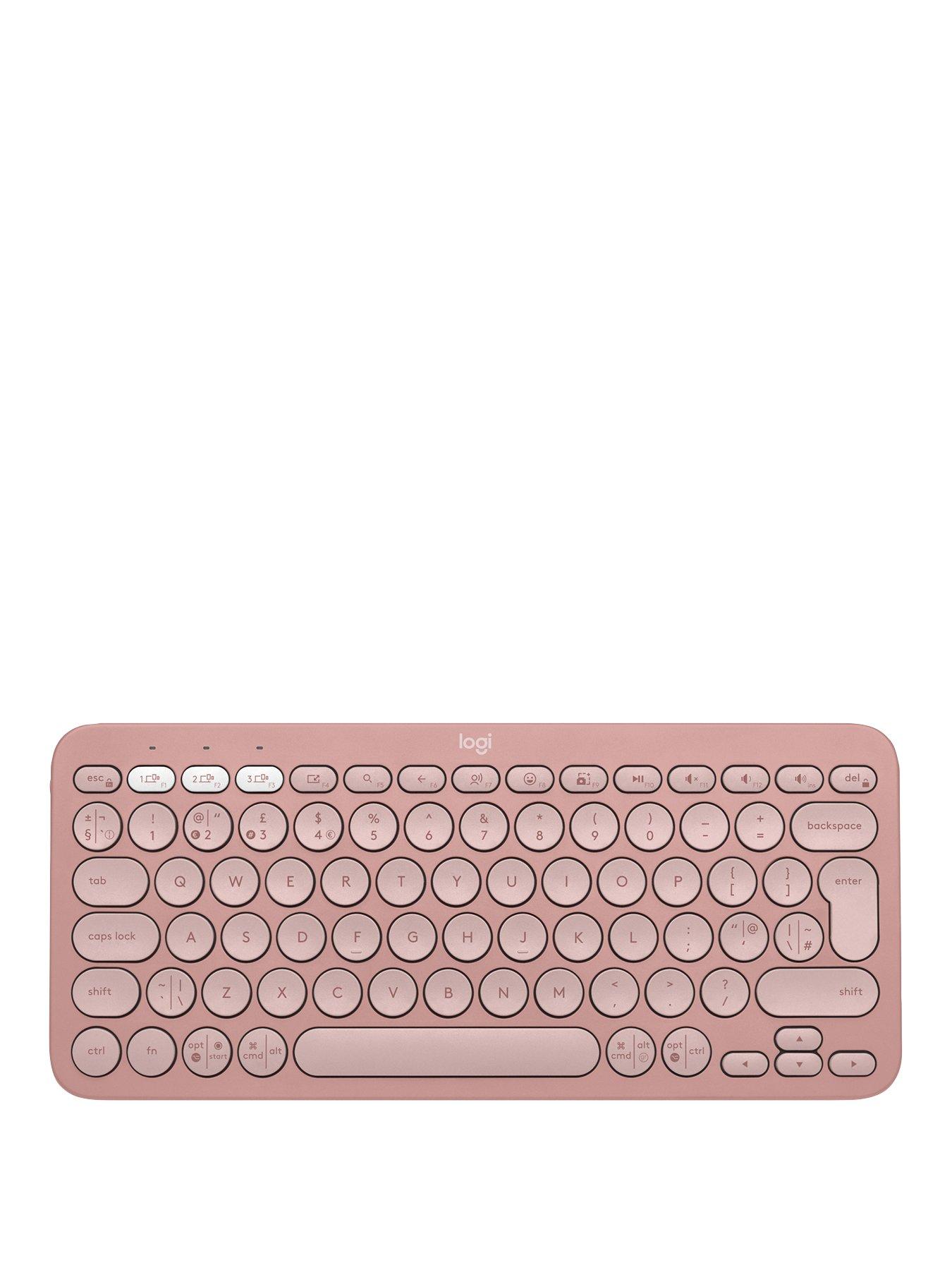 undefined Pebble Keys 2 K380s, Multi-Device Bluetooth Wireless Keyboard, Slim and Portable - Rose