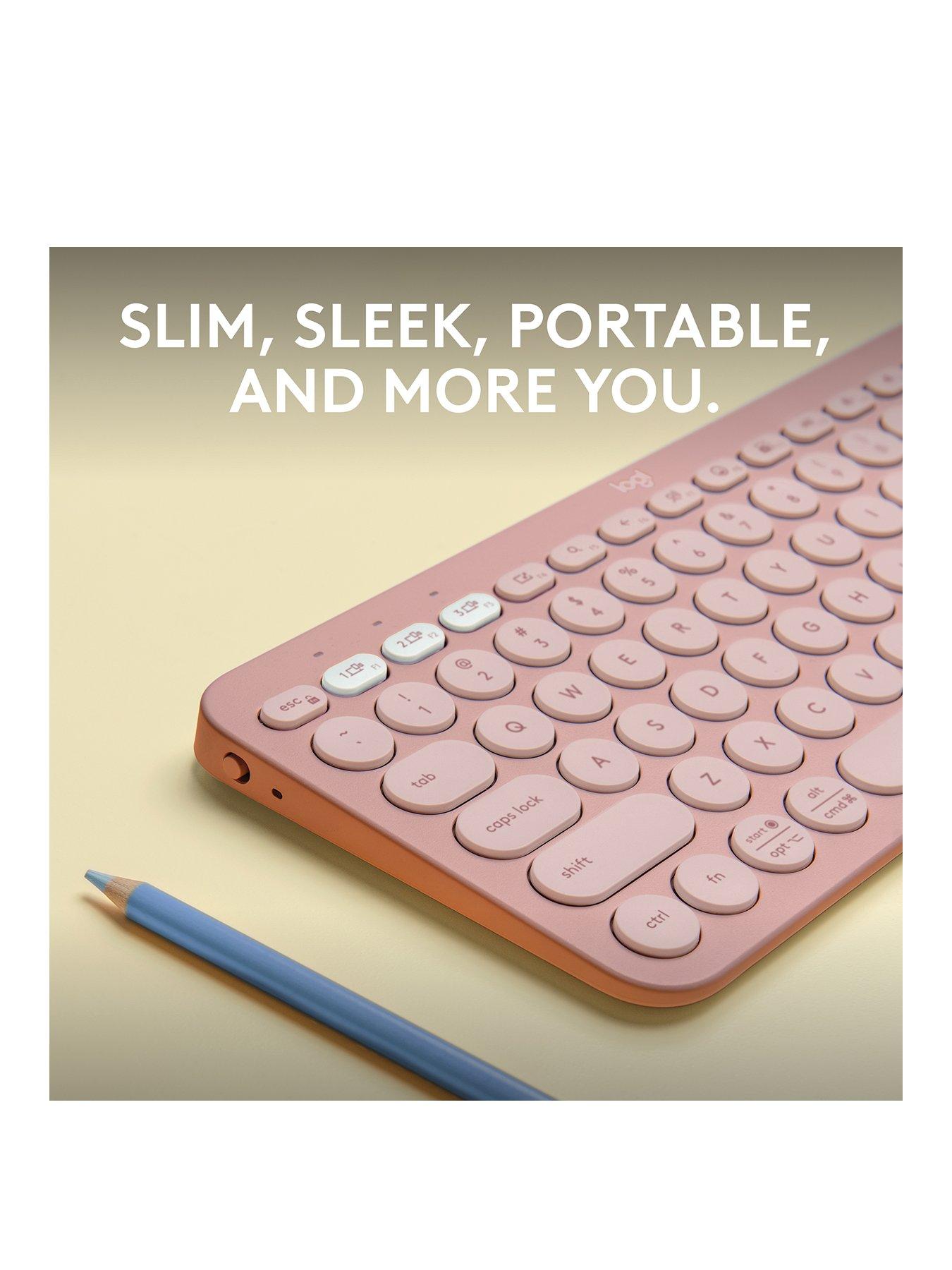 Image 2 of 7 of Logitech Pebble Keys 2 K380s, Multi-Device Bluetooth Wireless Keyboard, Slim and Portable - Rose