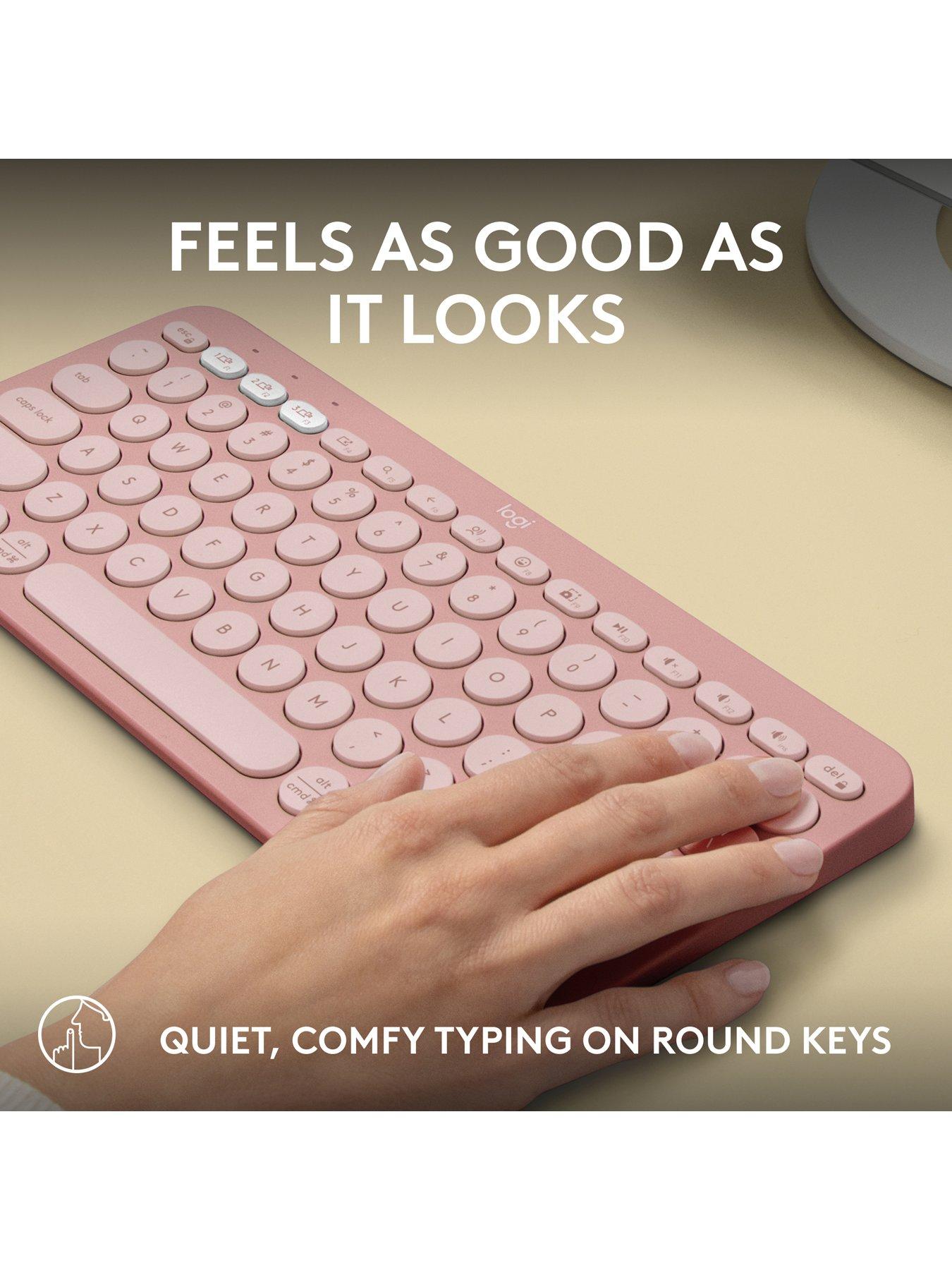 Image 5 of 7 of Logitech Pebble Keys 2 K380s, Multi-Device Bluetooth Wireless Keyboard, Slim and Portable - Rose