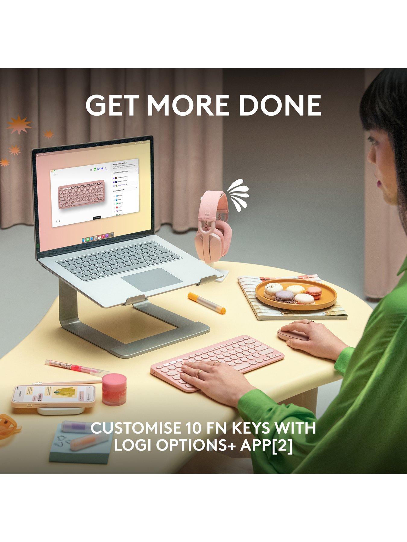 Image 7 of 7 of Logitech Pebble Keys 2 K380s, Multi-Device Bluetooth Wireless Keyboard, Slim and Portable - Rose