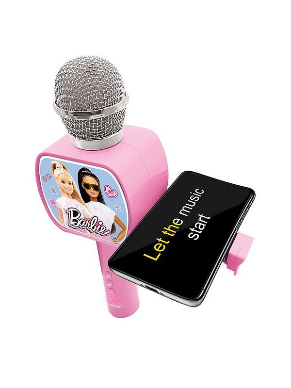 Image 3 of 7 of Barbie Karaoke Bluetooth Microphone with speaker, voice changer and retractable phone holder