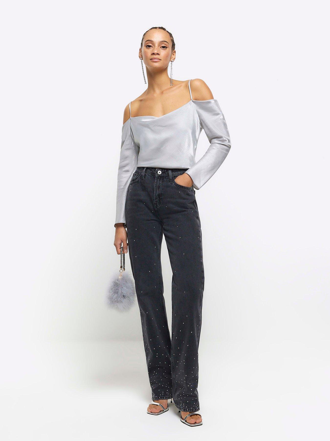 Cold Shoulder Top Silver