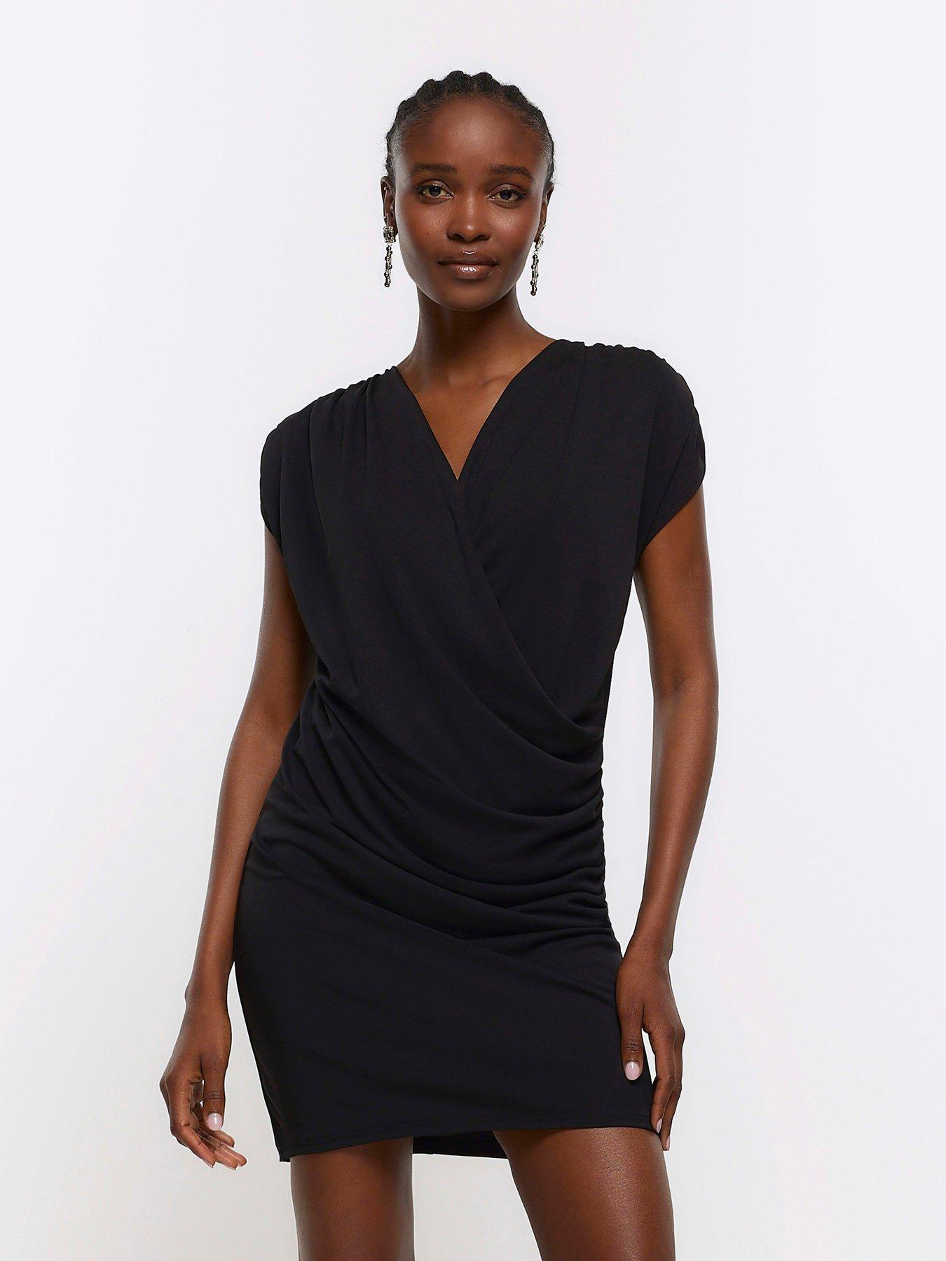 Ruched draped dress sale