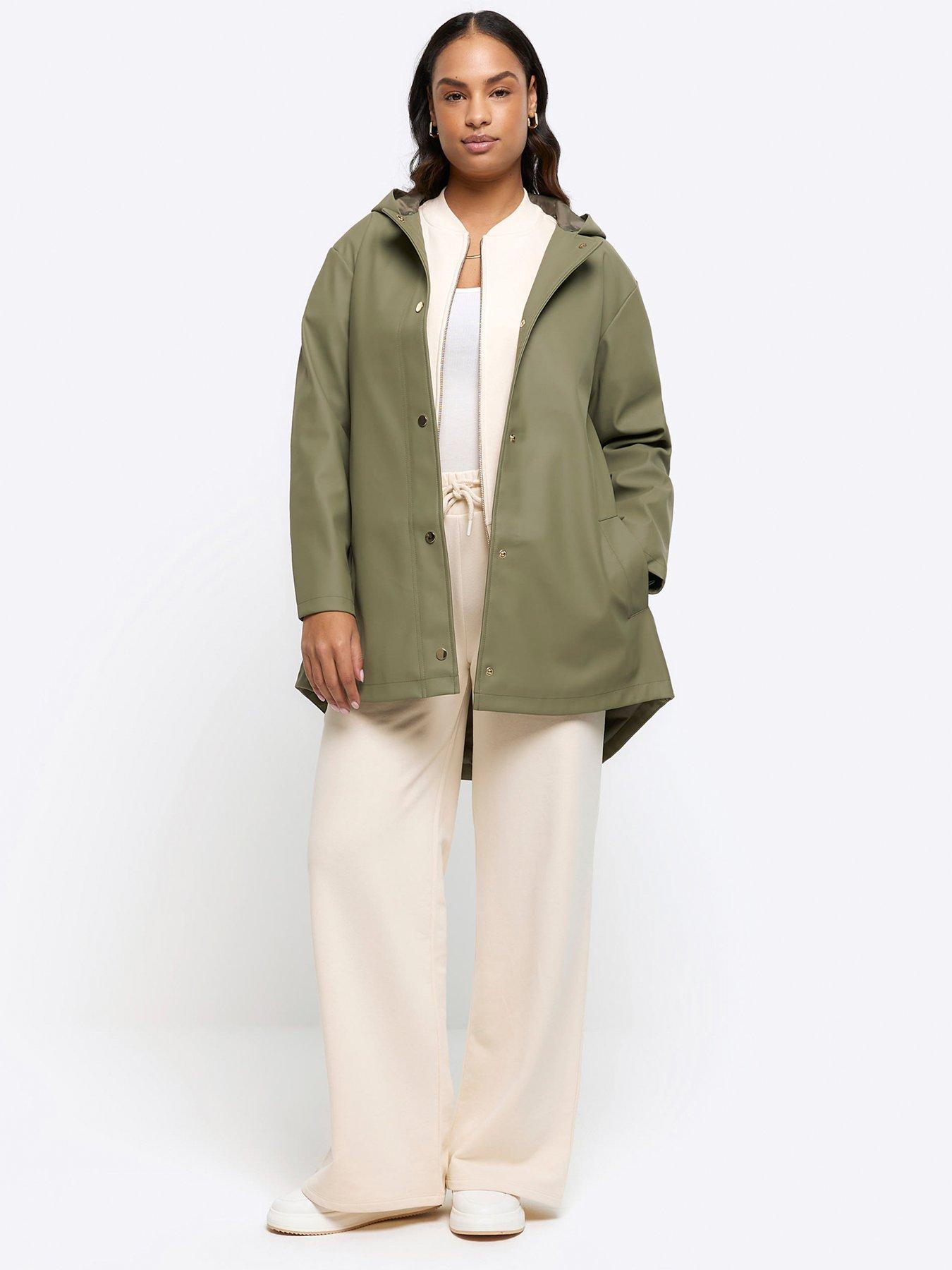 Hooded Rain Coat Khaki