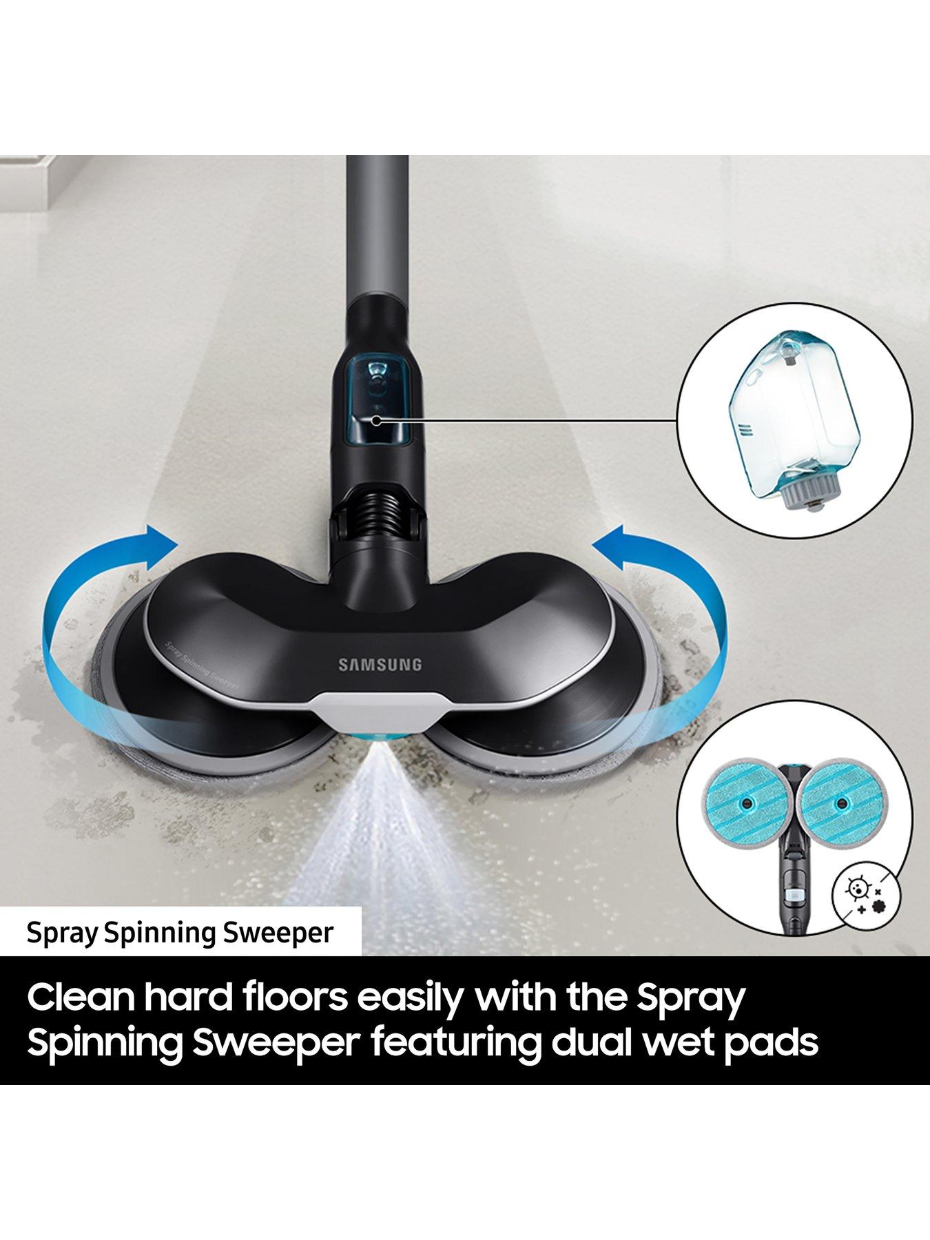 Image 7 of 8 of Samsung Jet 95 Pro Max 210W Cordless Vacuum Cleaner with Pet Tool+ &amp; Spray Spinning Sweeper - Midnight Blue