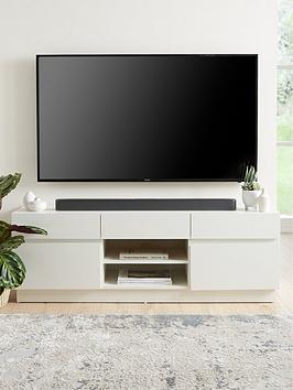 Product photograph of Very Home Croft Tv Unit - White - Fits Up To 50 Inch from very.co.uk