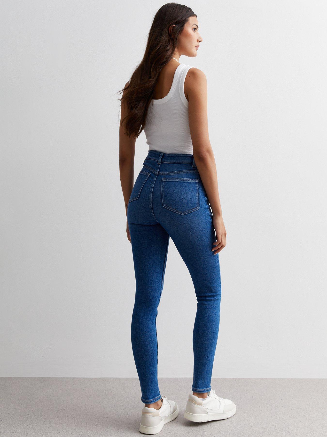 New Look Bright Blue High Waist Hallie Super Skinny Jeans Very