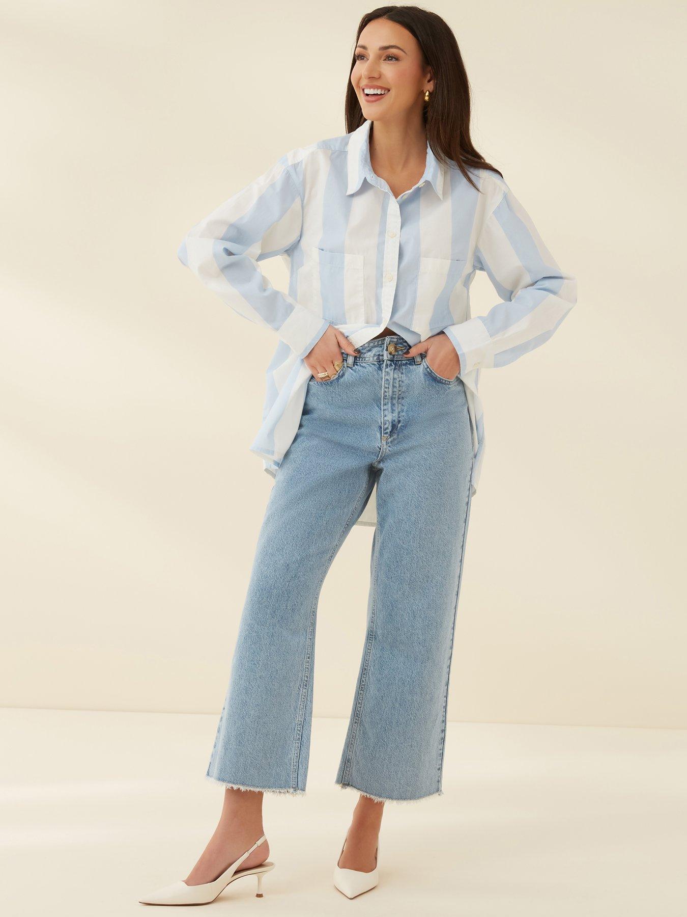 Michelle Keegan Culotte Jeans - Blue | Very.co.uk