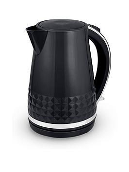Product photograph of Tower T10075blk Solitaire Kettle With 360 Deg Swivel Base Cord Storage 1 5l 3kw - Black And Chrome Accents from very.co.uk