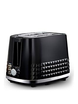 Product photograph of Tower T20082blk Solitaire 2-slice Toaster 850w - Black With Chrome Accents from very.co.uk
