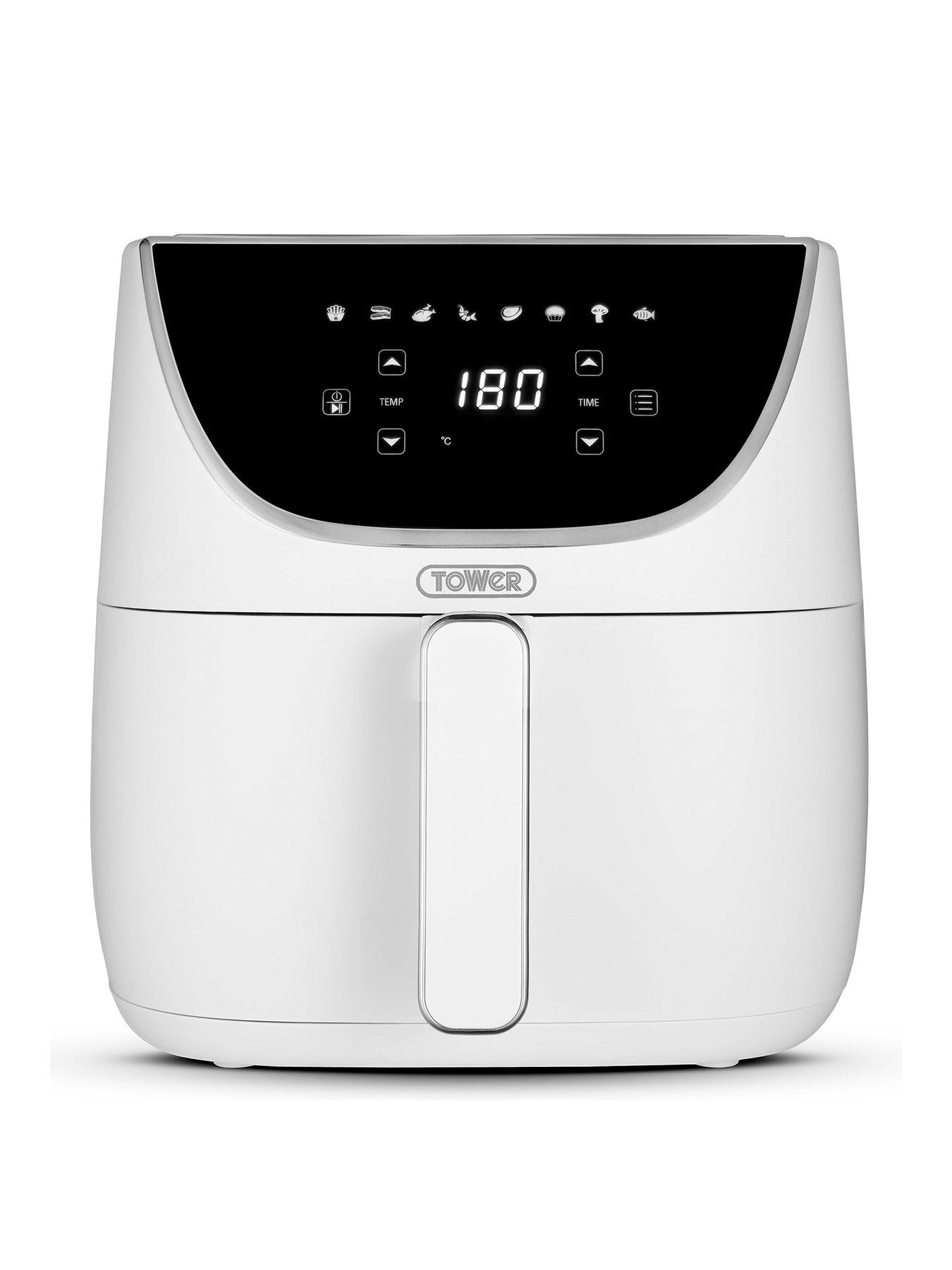 Tower T17127Wht, Vortx Air Fryer With Digital Control Panel, 1700W, 6L, White
