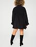  image of ax-paris-curve-black-long-sleeve-gathered-detail-button-front-dress