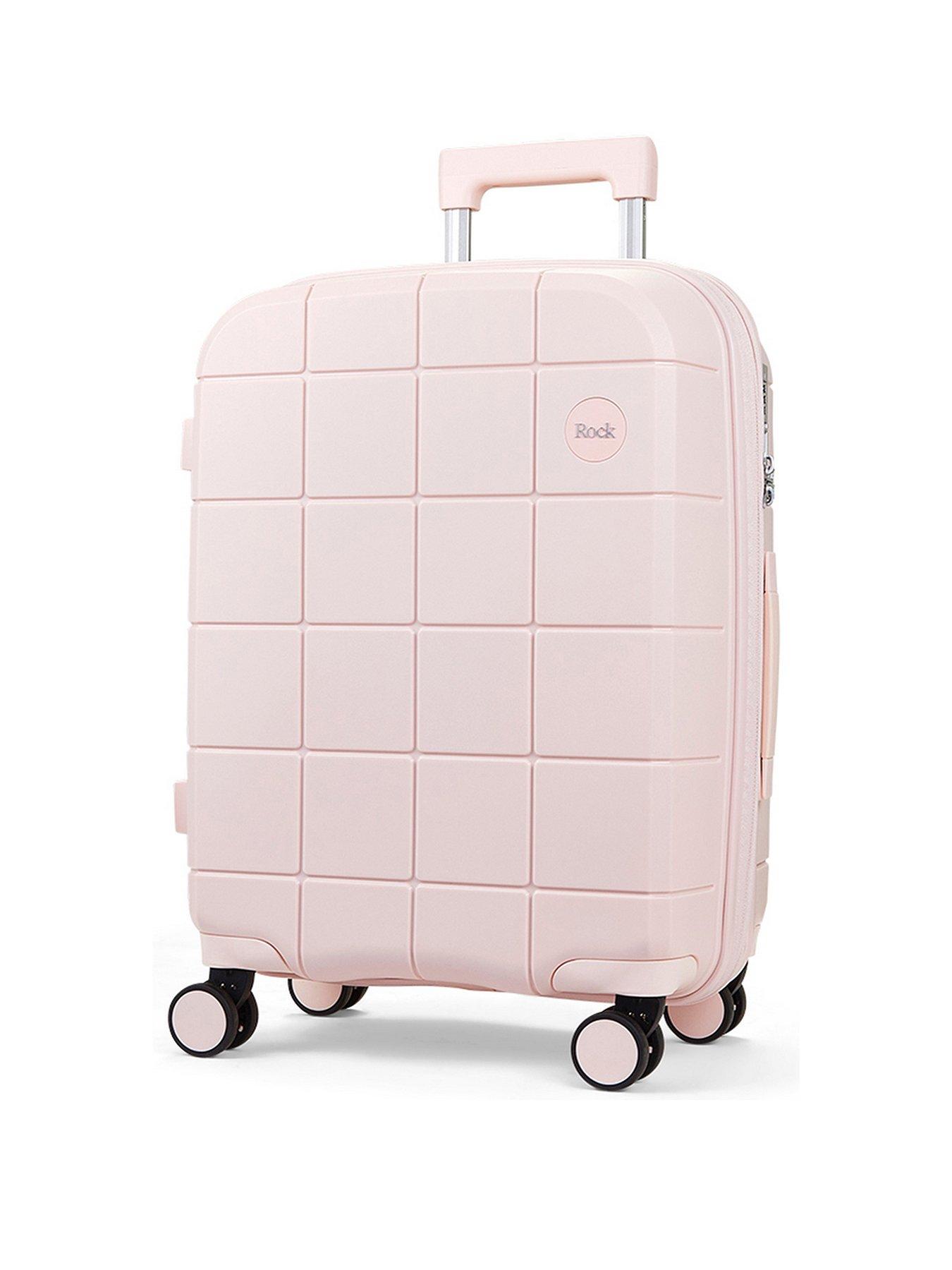 Pastel pink sales luggage