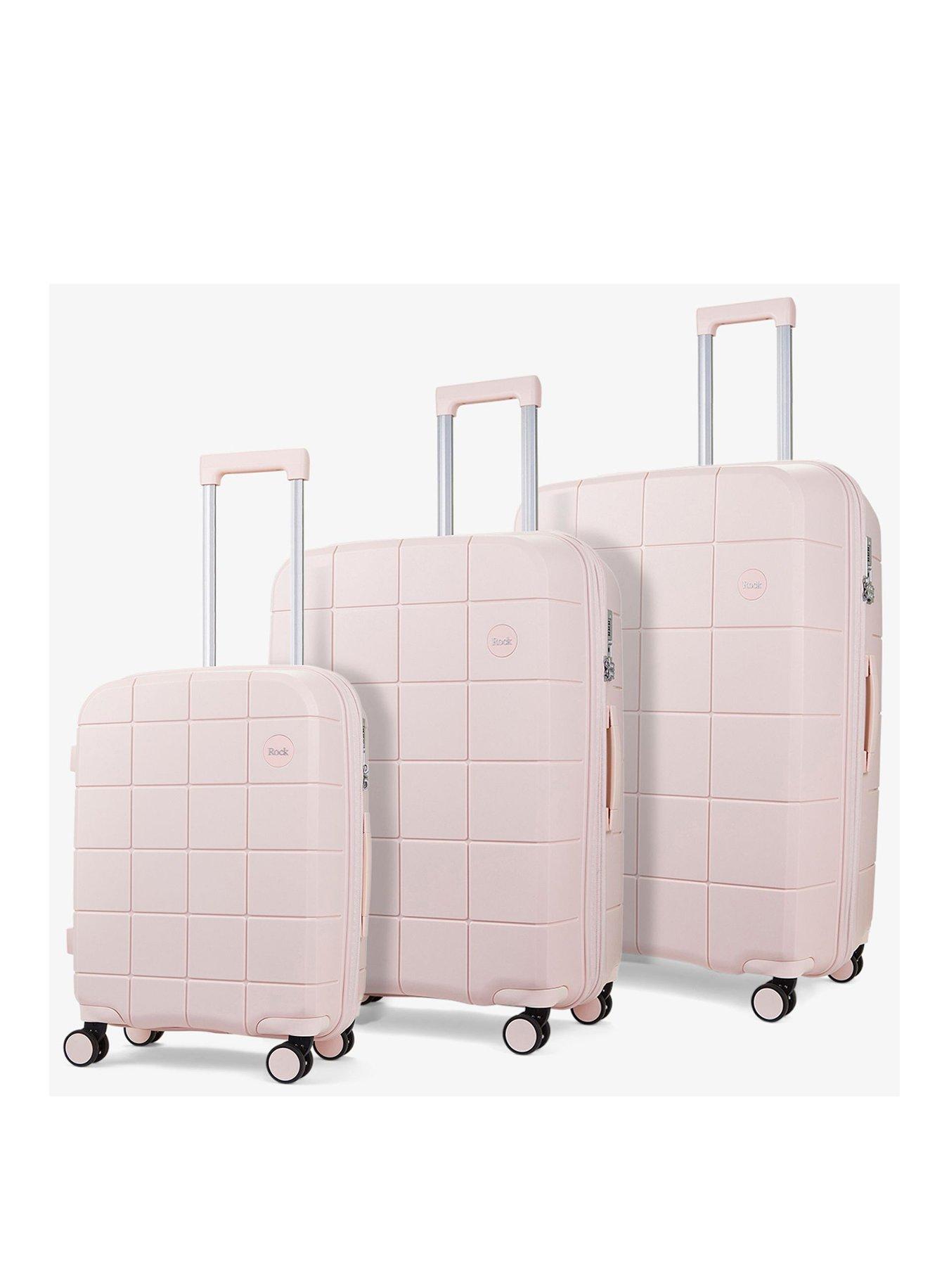 Pixel 8 wheel Hardshell 3pc Suitcase with TSA lock -Pastel Pink