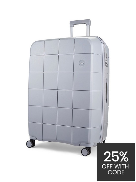 stillFront image of rock-luggage-pixel-8-wheel-hardshell-3pc-suitcase-with-tsa-lock--grey