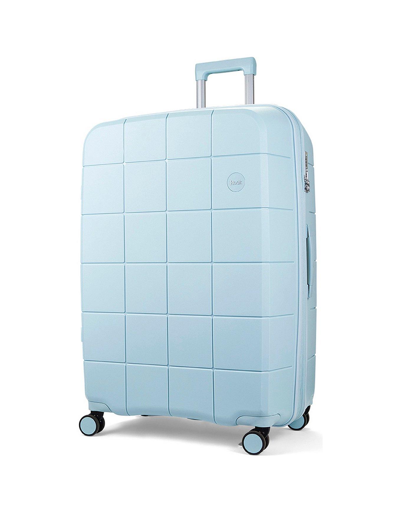 Rock Luggage Pixel 8 Wheel Hardshell Large Suitcase with TSA Lock Pastel Blue Very