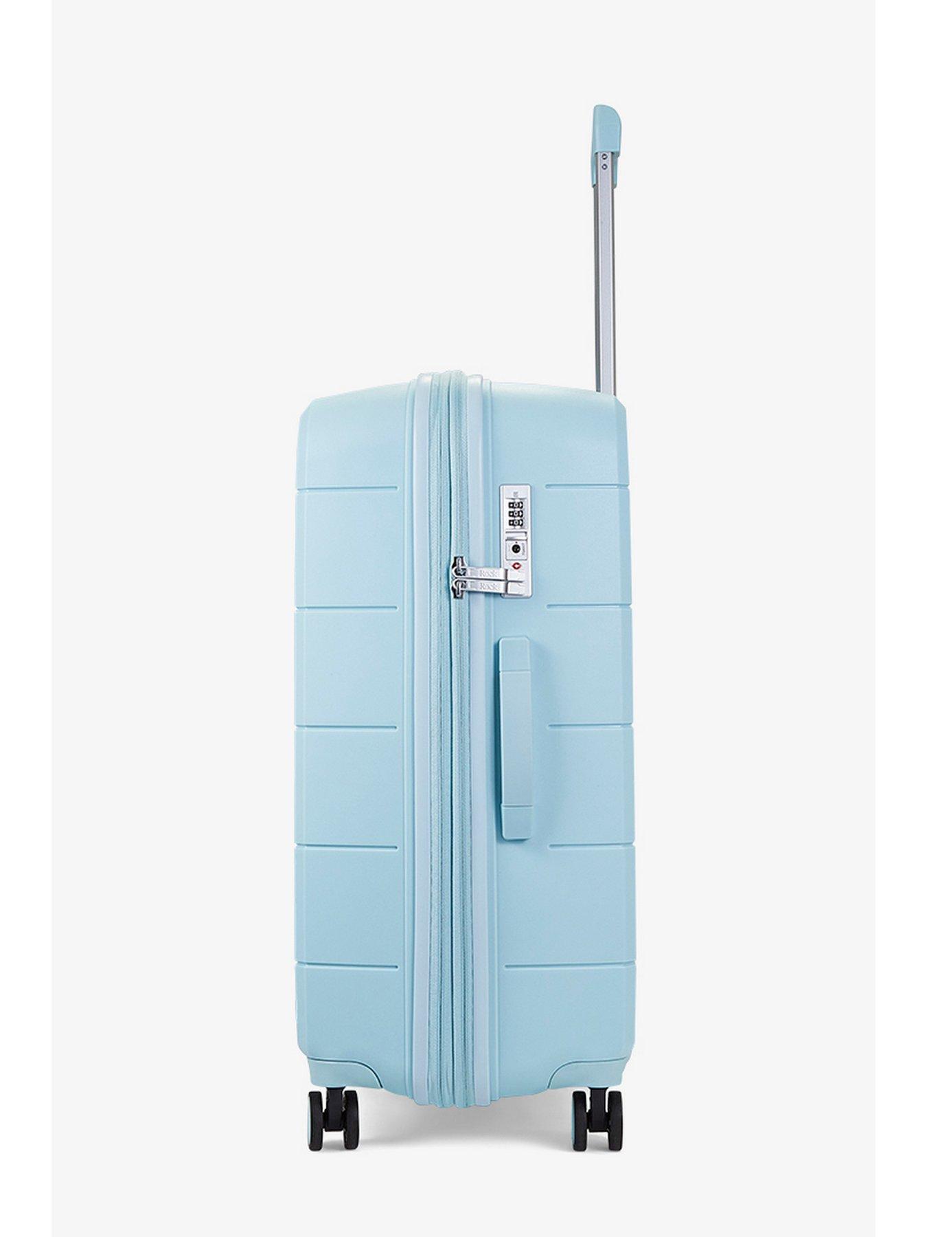 Rock Luggage Pixel 8 Wheel Hardshell Medium Suitcase with TSA Lock Pastel Blue Very