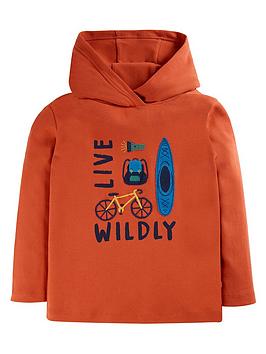 frugi boys campfire hooded top - orange