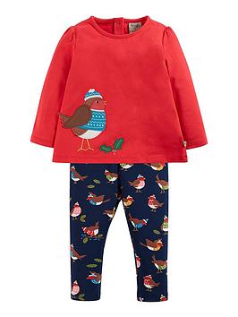 frugi girls ola outfit - red
