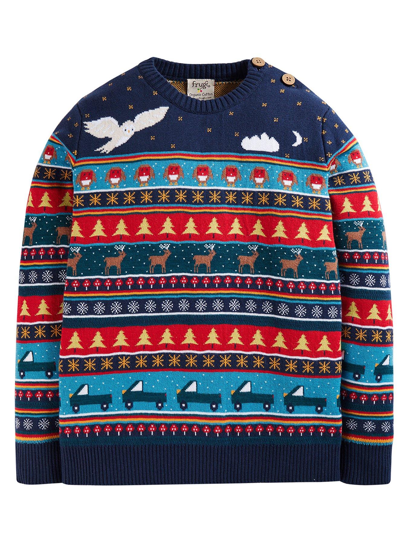 Frugi Boys Forest Fairisle Christmas Jumper - Multi | Very.co.uk