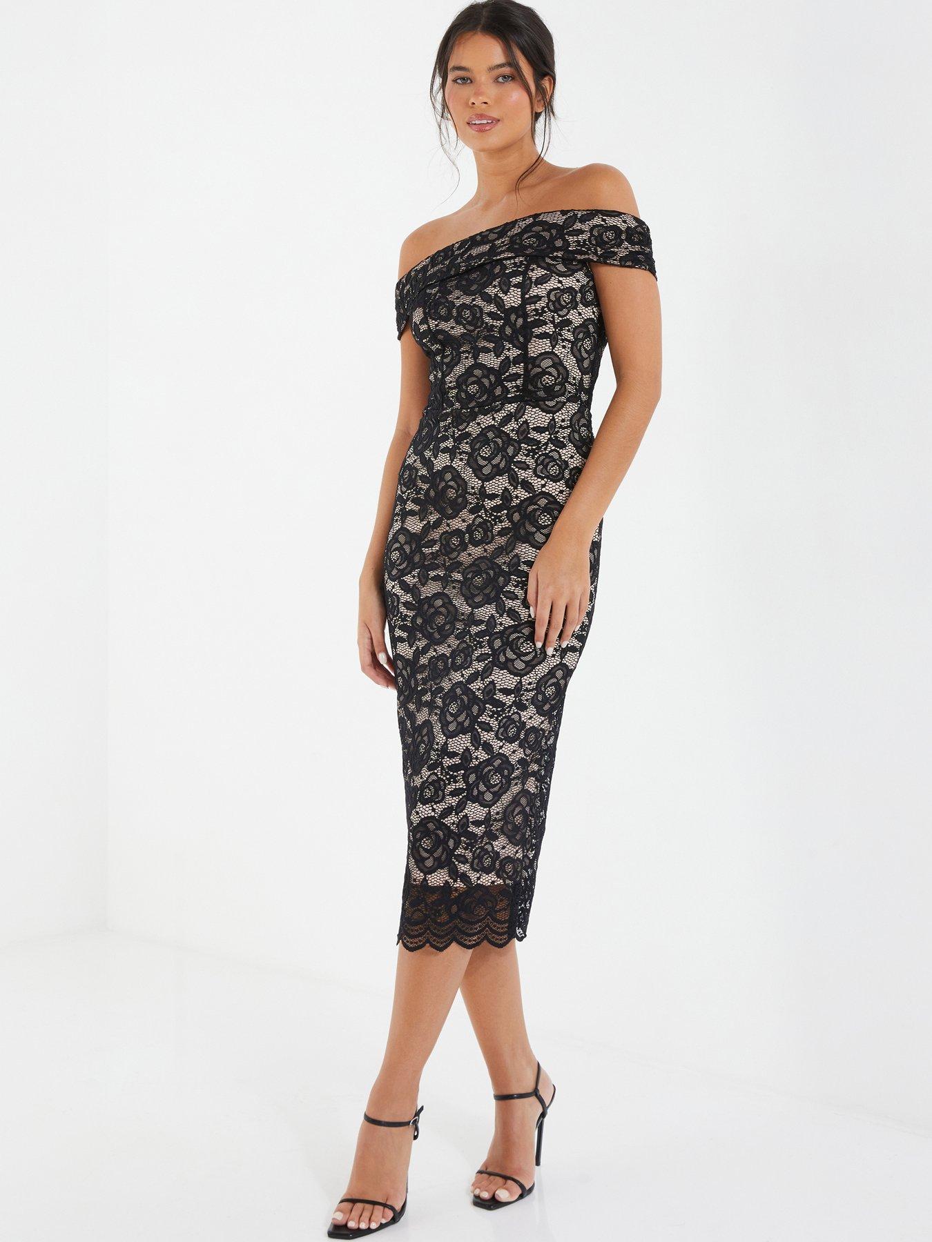 Black lace dress quiz hotsell