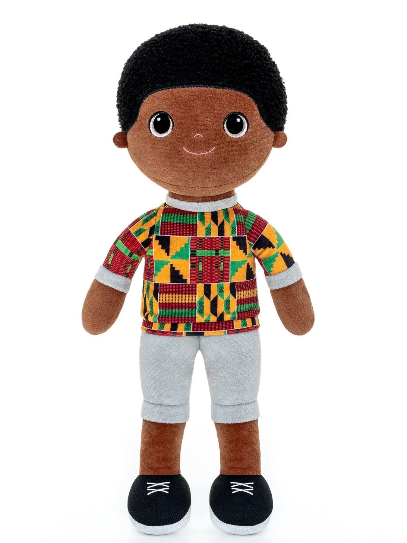 undefined Bibinee Doll - Kojo Doll Kente - Soft Plush Black Doll