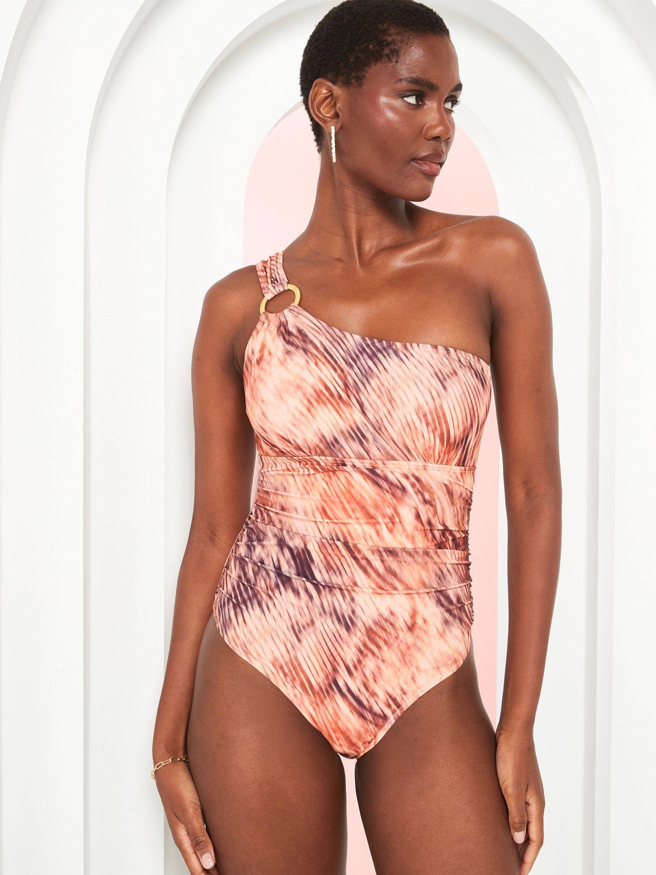 v-by-very-ring-detail-one-shoulder-swimsuit-orange