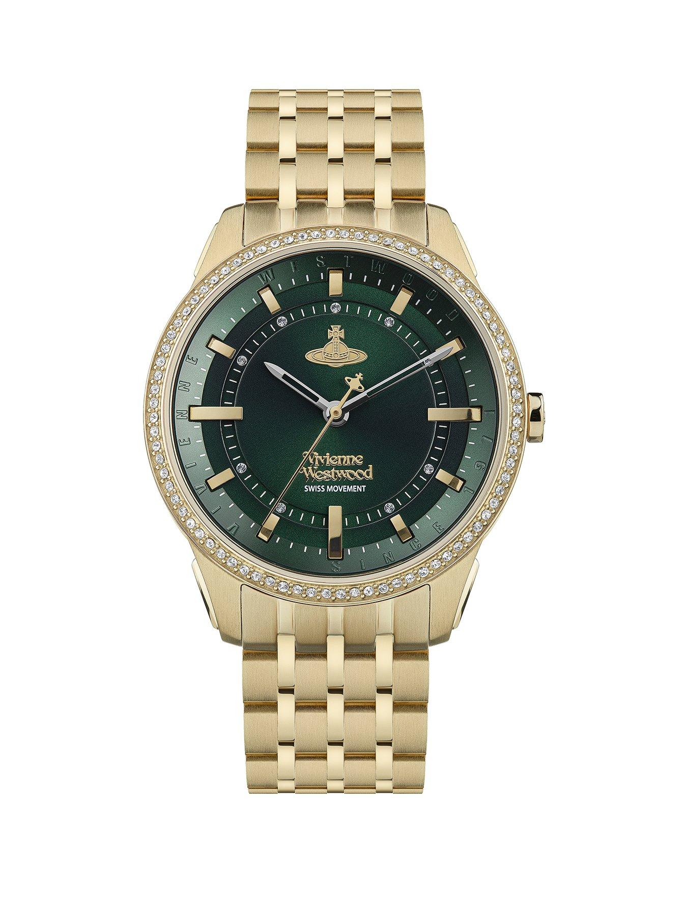 Vivienne Westwood Eastend Ladies Quartz Watch with Green Dial and Gold Stainless Steel Bracelet