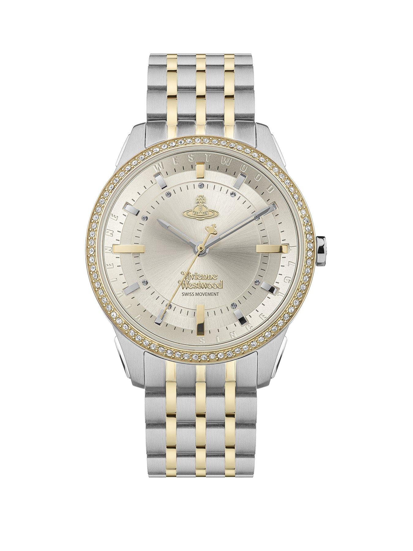 Product photograph of Vivienne Westwood Eastend Ladies Quartz Watch With Silver Dial And Two Tone Stainless Steel Bracelet from very.co.uk