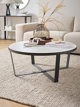 Product photograph of Michelle Keegan Home Cortes Ceramic Top Coffee Table from very.co.uk
