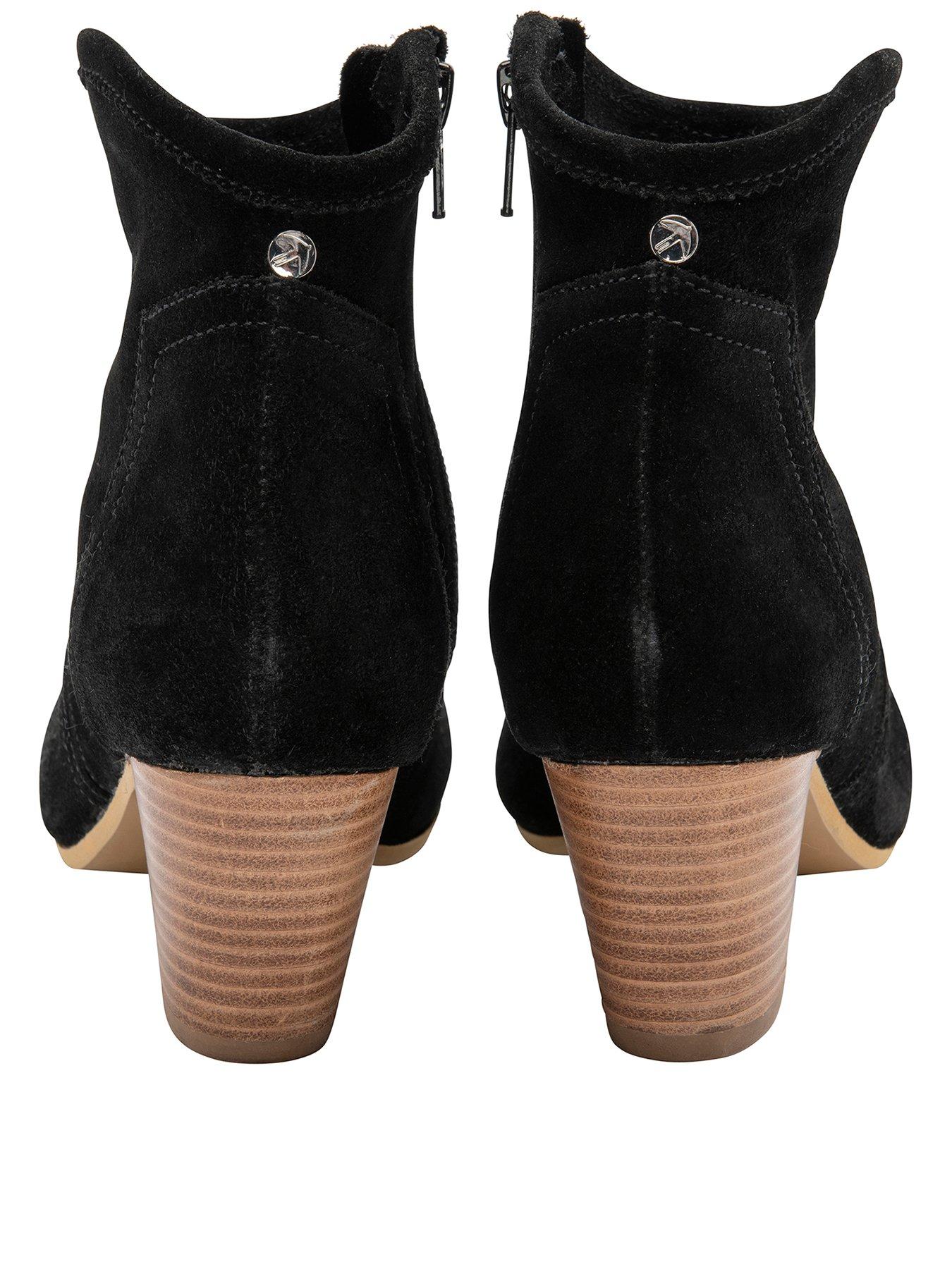 Black suede best sale western ankle boots