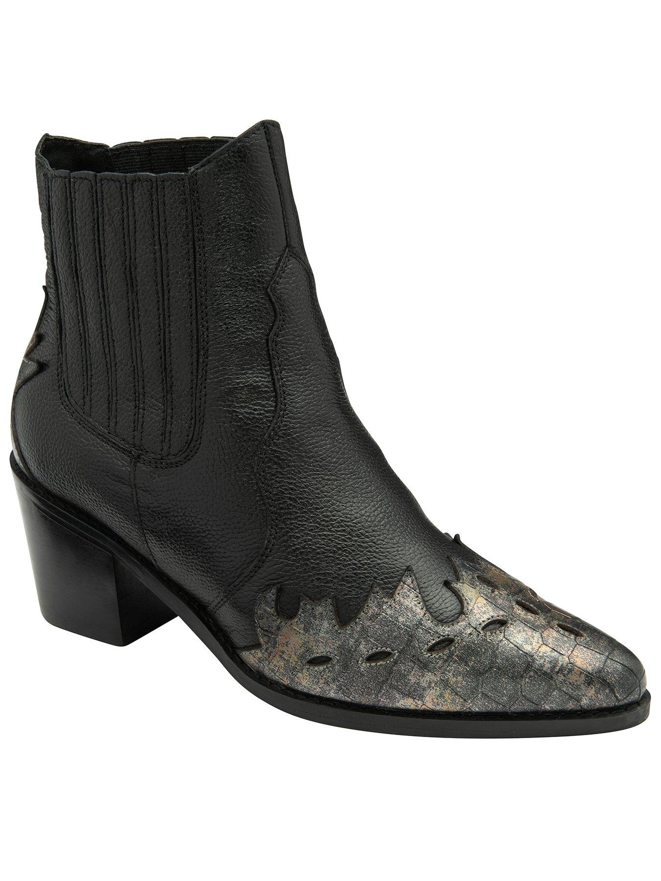 Black western ankle boots clearance uk