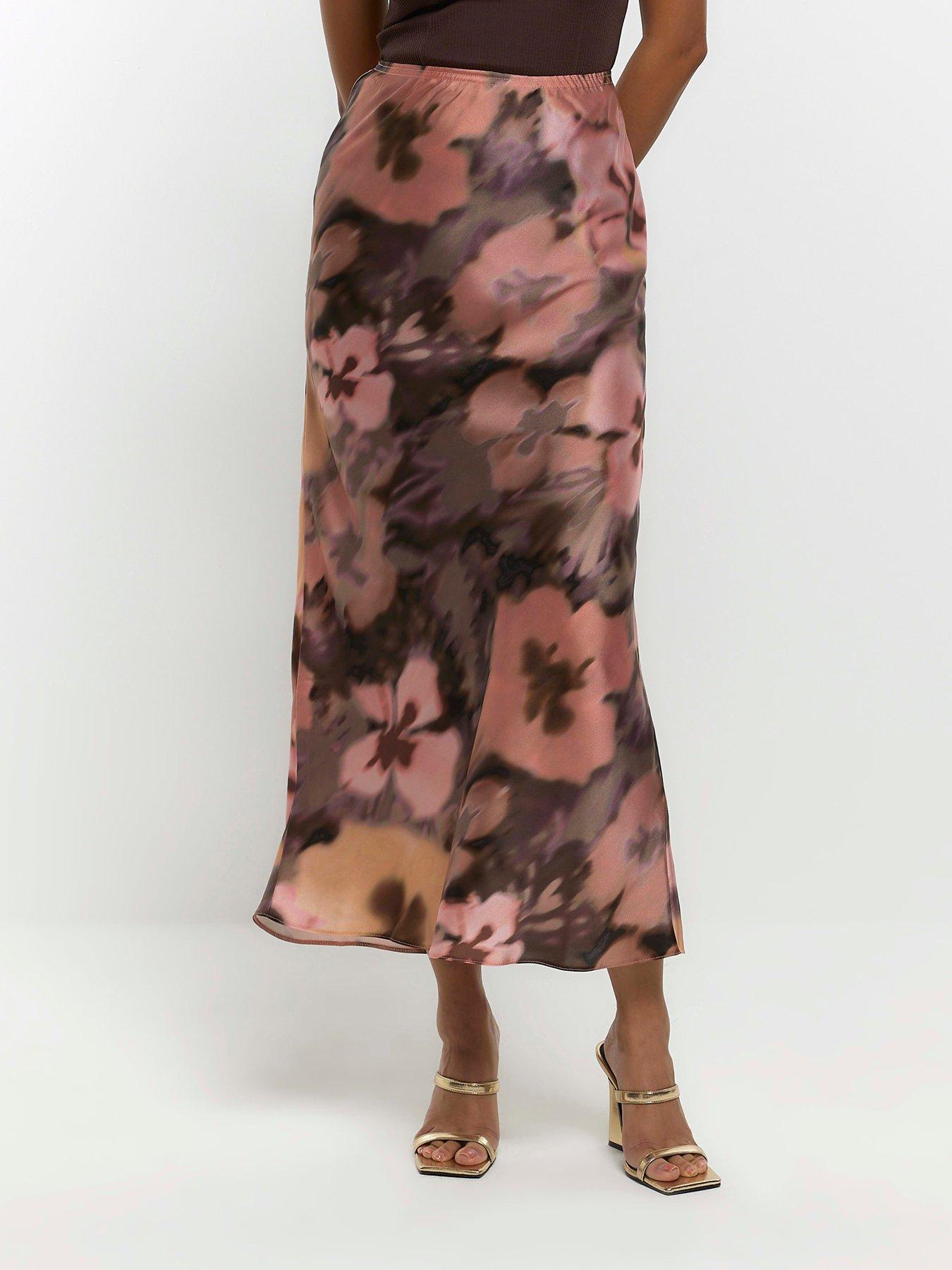 Brown skirt river island sale