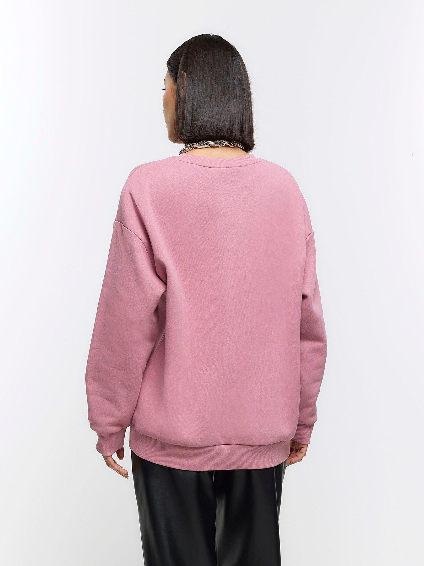 River island pink sweatshirt sale