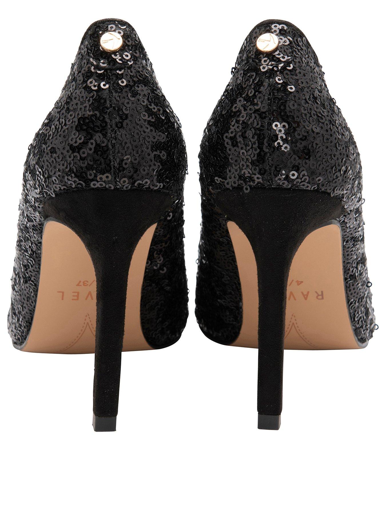 Black glitter court store shoes