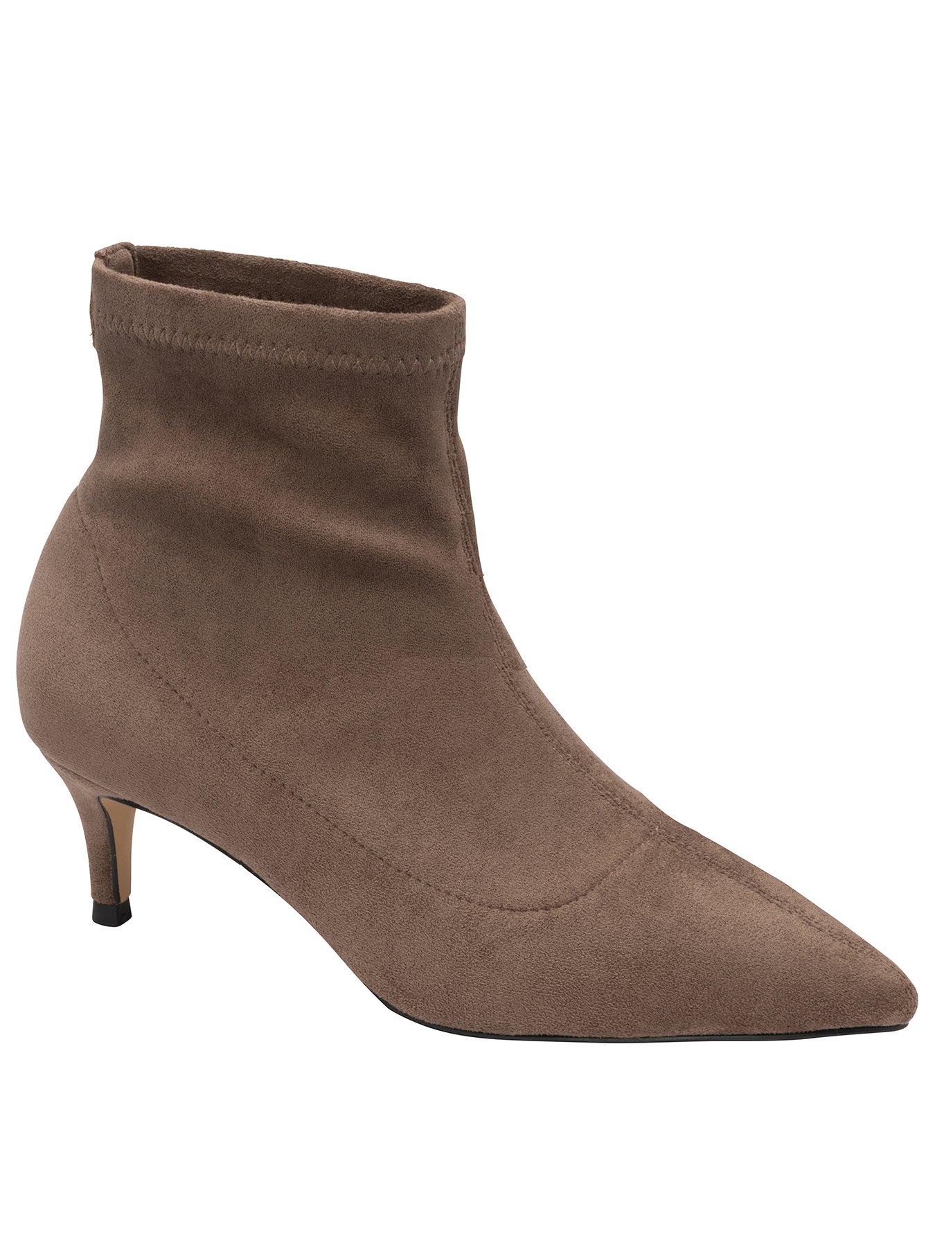 Brown heeled ankle boots uk sale