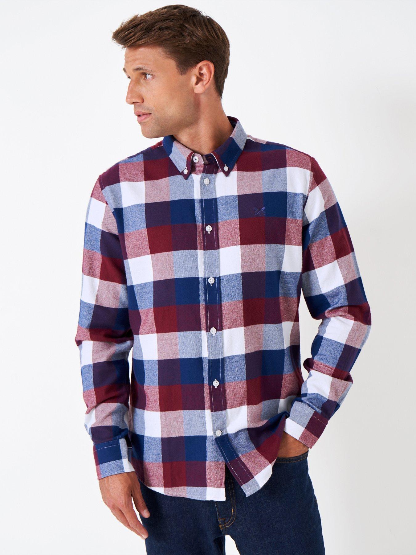 Crew Clothing Brushed Ridegate Buffalo Check Shirt - Dark Red