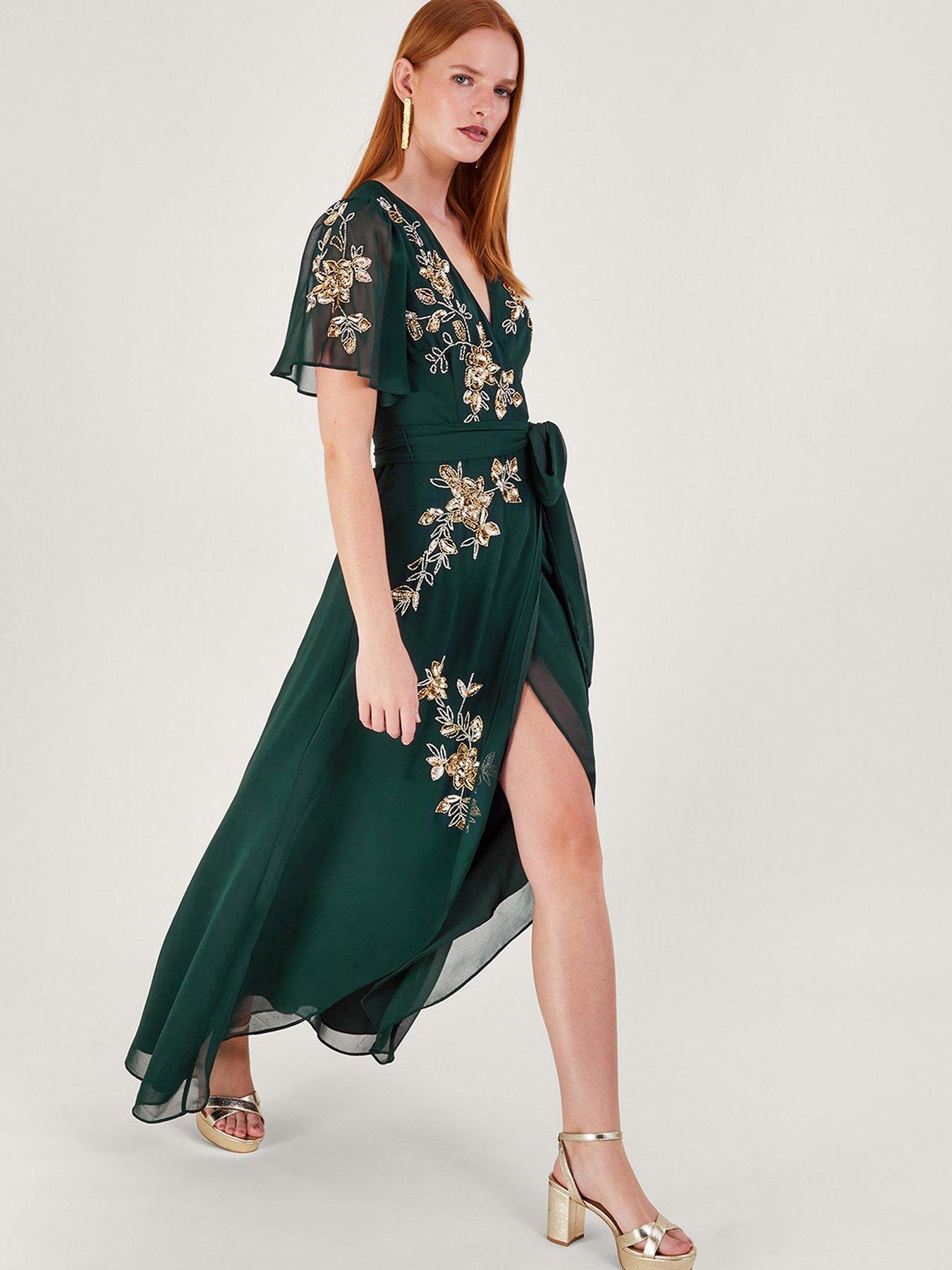 Monsoon Sarah Embroidered Green Very
