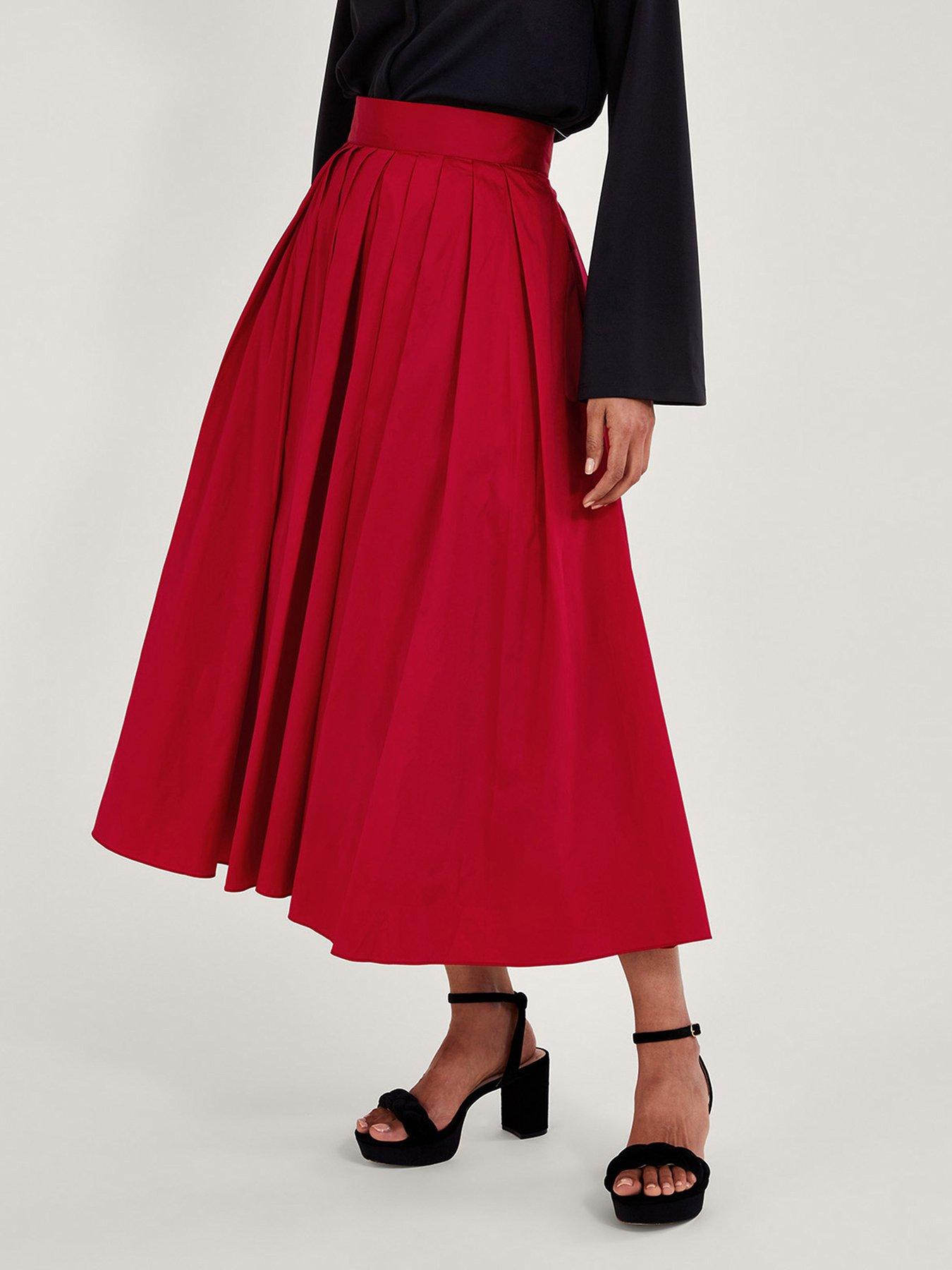 Taffeta midi hot sale skirt