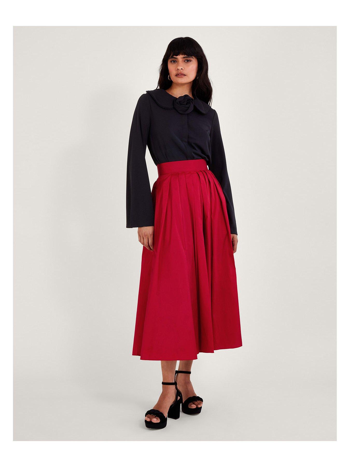 Plus size on sale red taffeta skirt