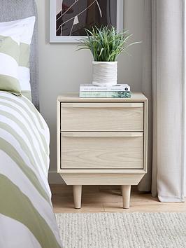 Product photograph of Very Home Marcel 2 Drawer Bedside Chest - Light Oak from very.co.uk