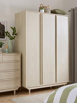 Product photograph of Very Home Marcel 3 Door Wardrobe - Oak from very.co.uk