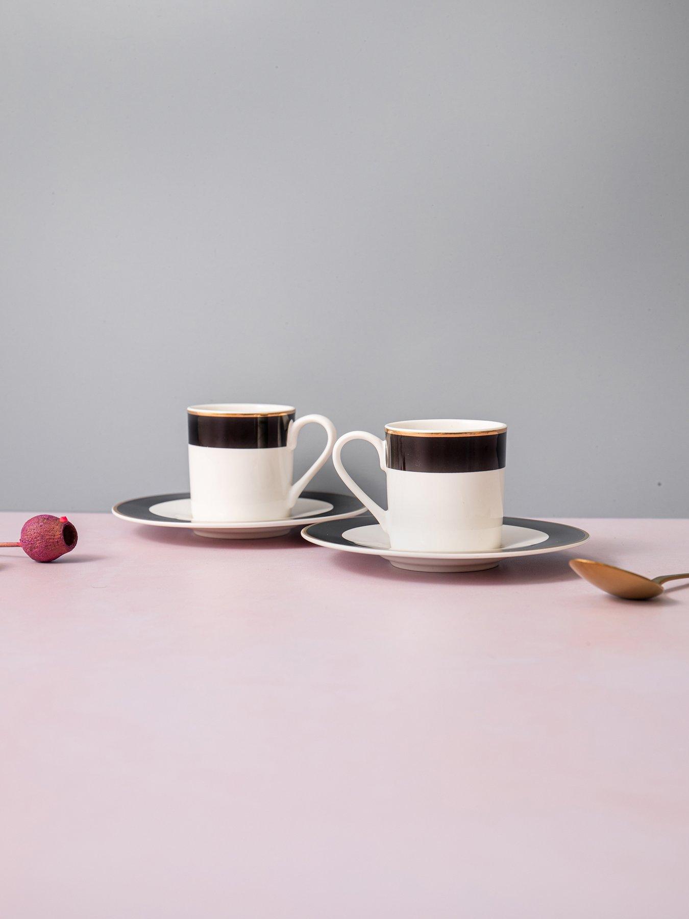 Product photograph of Mikasa Mk Luxe Deco Band Espresso Set 2pc from very.co.uk