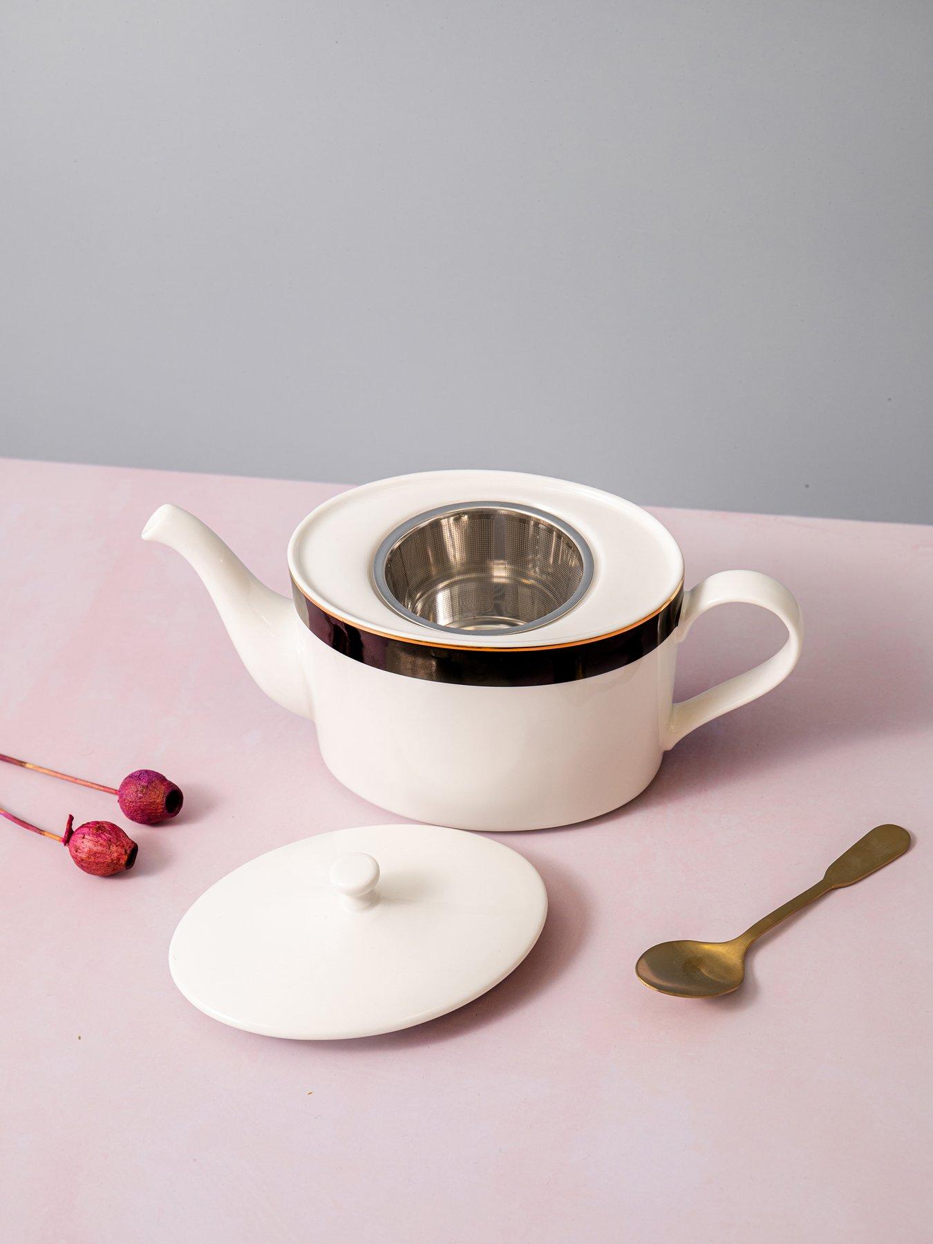 Product photograph of Mikasa Luxe Deco China Teapot from very.co.uk