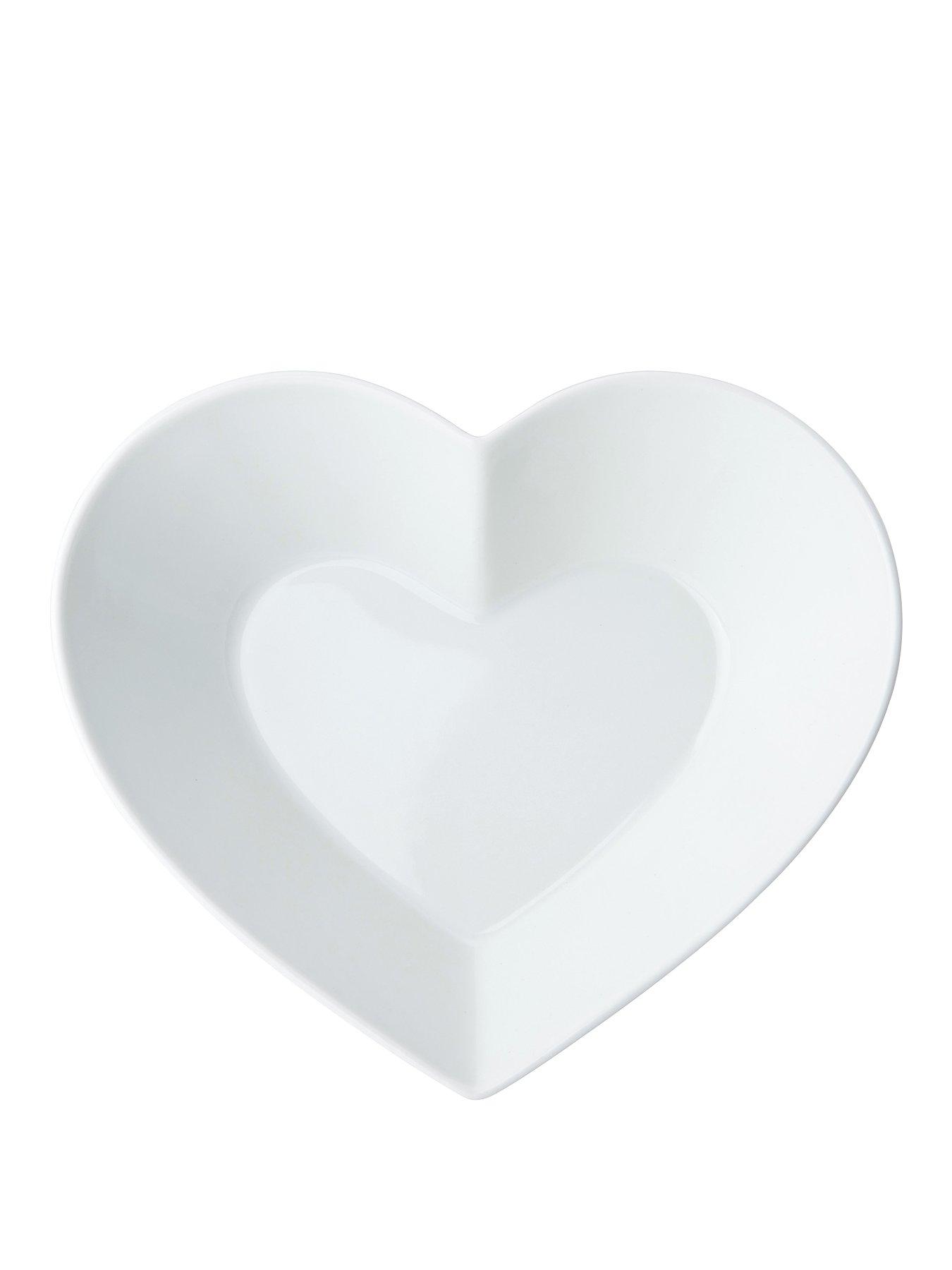 Product photograph of Mikasa Chalk Large Heart-shaped Serving Bowl from very.co.uk